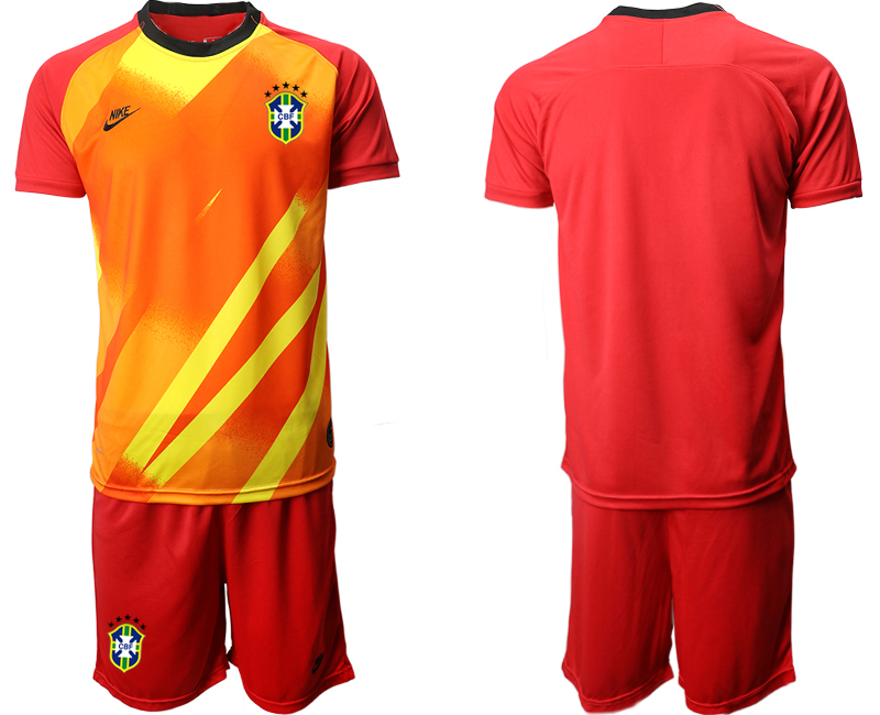 Men 2020-2021 Season National team Brazil goalkeeper red Soccer Jersey